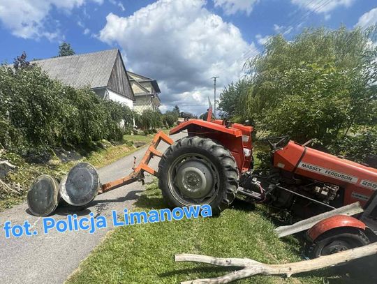 pijany traktorzysta, 8 promili, Mordarka wypadek, wypadek ciągnika, alkohol na drodze