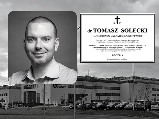 Pogrzeb doktora Tomasza Soleckiego 7 maja. Apel kierownictwa Szpitala Uniwersyteckiego Pogrzeb doktora Tomasza Soleckiego 7 maja. Apel kierownictwa Szpitala Uniwersyteckiego
