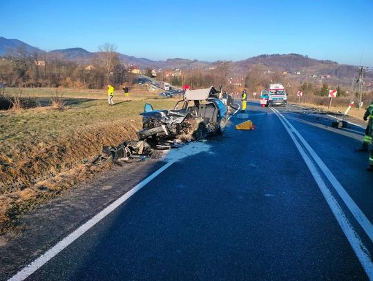 Potężne zderzenie na drodze krajowej w miejscowości Podłopień (ZDJĘCIA)