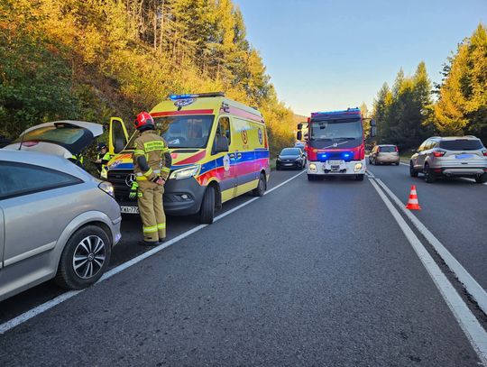 DK28, Jaszczurowa, na sygnale, wypadek drogowy, akcja ratownicza, akcja ratunkowa, wypadek drogowy, rowerzysta