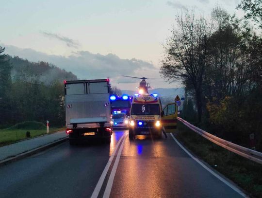Na miejscu potrącenia rowerzysty w Biertowicach lądował śmigłowiec LPR