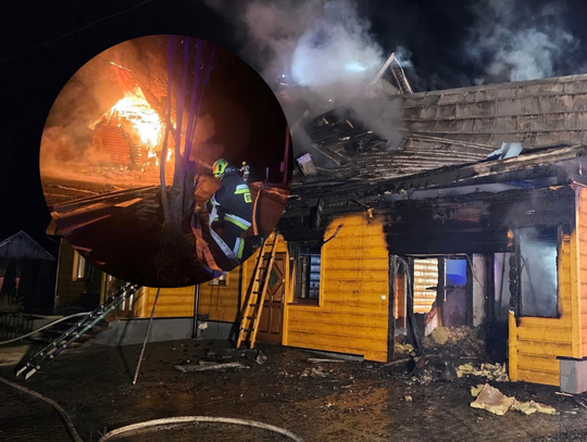 Pożar w Zubrzycy Górnej, pożar na Orawie, powiat nowotarski, straż pożarna, strażacy, akcja gaśnicza