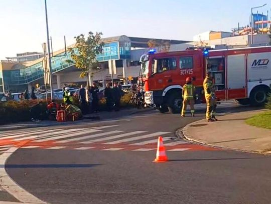 Kraków, wypadek motocyklisty w Krakowie, śmigłowiec LPR, lotnicze pogotowie ratunkowe, aleja Bora Komorowskiego w Krakowie