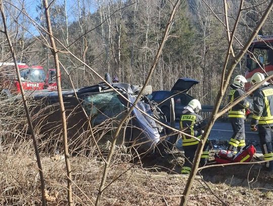 Jordanów, wypadek samochodowy, powiat suski, zderzenie dwóch samochodów w Jordanowie