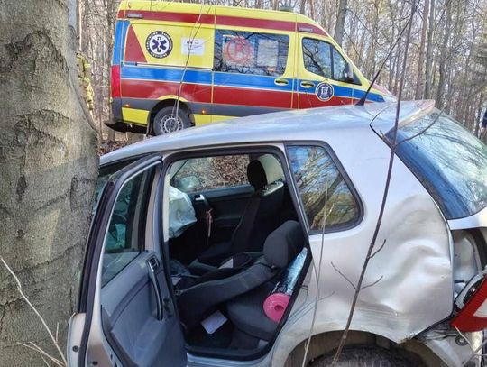 Poważny wypadek na drodze powiatowej w Tenczynku. Jedna osoba ranna [FOTO]