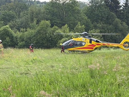 Lubień, wypadek, powiat myślenicki, akcja ratunkowa, akcja ratownicza, wypadek na quadzie w lubniu