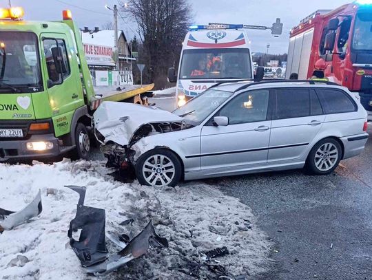 Na zdjęciu miejsce wypadku na Zakopiance w Krzyszkowicach