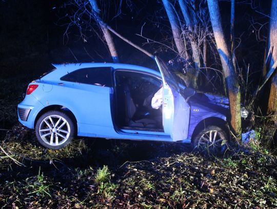 Poważny wypadek w Głębowicach. Samochód uderzył w drzewo, pięć osób w szpitalu [FOTO]