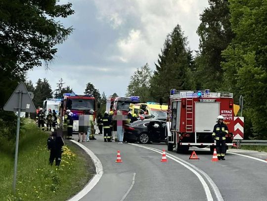 wypadek Harklowa, DW969, wypadek drogowy, czołowe zderzenie, ranni w wypadku