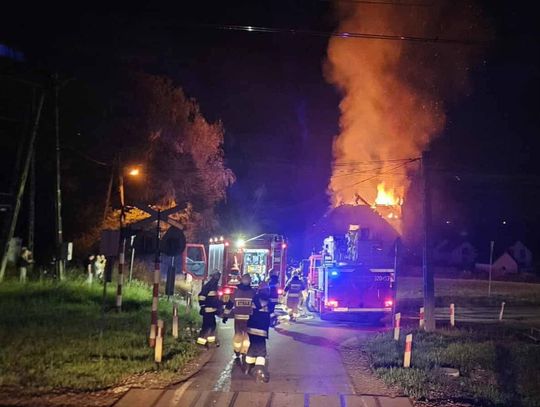 pożar Rzozów, pożar Skawina, akcja gaśnicza Rzozów, pożar budynku mieszkalnego