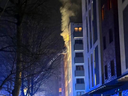 Ulica Grzegórzecka, Kraków, Grzegórzki, pożar mieszkania, akcja straży pożarnej w Krakowie, pożar mieszkania na piątym piętrze w Krakowie