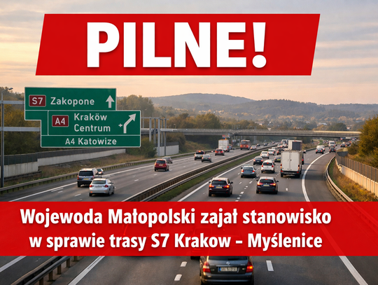S7, trasa S7, Mogilany, Wieliczka, Myślenice, Głogoczów, Niepołomice, trasa z Krakowa do Myślenic, powiat myślenicki, powiat krakowski, powiat wielicki