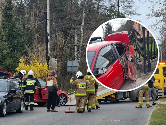 Bukowno, powiat olkuski, wypadek drogowy, na sygnale, straż pożarna, wypadek drogowy w Bukownie