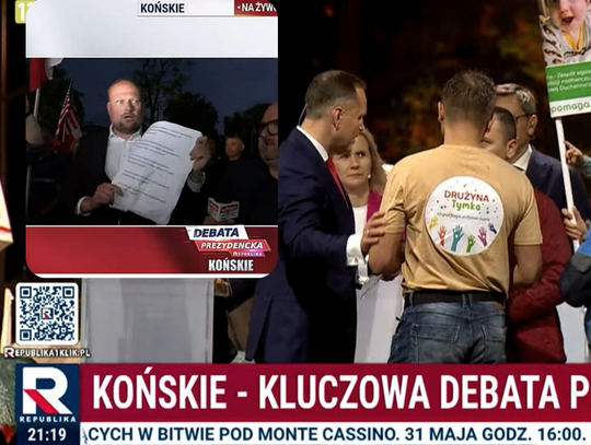 Witold z Zembaczyński, Karol Nawrocki, Rafał Trzaskowski, debata w Końskich, wybory prezydenckie