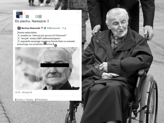 Skandaliczny wpis o zmarłej Wandzie Półtawskiej pojawił się na Twitterze