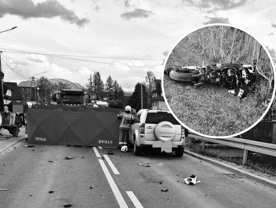 Witów, wypadek drogowy, wypadek samochodowy, na sygnale, akcja ratunkowa, powiat tatrzański, w śmiertelny wypadek motocyklisty