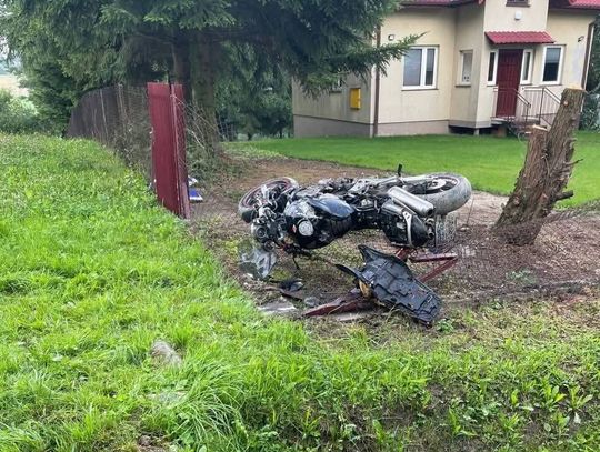 wypadek motocyklista Lichwin, wypadek Małopolska, tragiczny wypadek Tarnów, śmierć motocyklisty, wypadek Pleśna, droga powiatowa Lichwin, 25-letni motocyklista