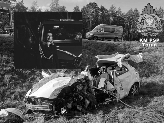 Tragedia pod Toruniem, tragiczny wypadek pod Toruniem, nie żyje druhna OSP Burzyn, 26-letnia druhna, tragiczna śmierć, straż pożarna, strażacy, żałoba