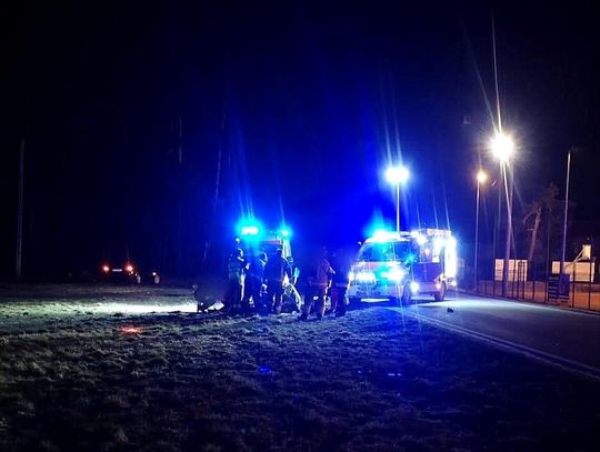 Śmiertelne potrącenie, Borzęcin, powiat brzeski, akcja ratunkowa, straż pożarna, śmigłowiec LPR