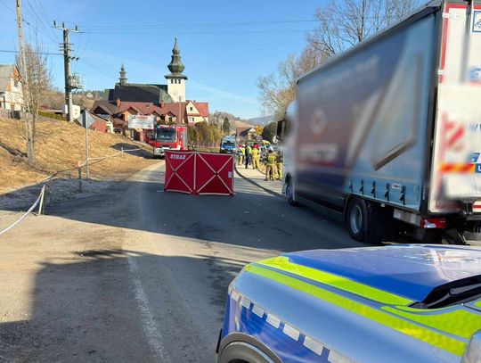 Rdzawka, Podhale, powiat nowotarski, śmiertelny wypadek w Rdzawce, śmiertelne potrącenie pieszej w Rdzawce, na sygnale, akcja ratunkowa