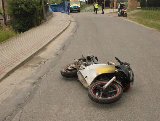 Na zdjęciu miejsce tragicznego wypadku motocyklisty w powiecie tarnowskim