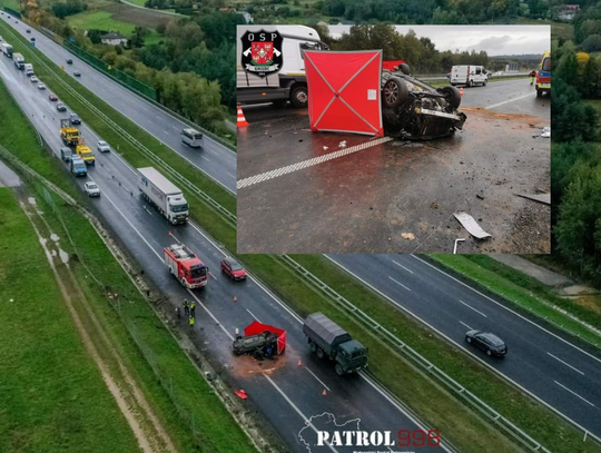 Tragiczny wypadek na A4 w Rudnie i śmierć po dachowaniu pojazdu