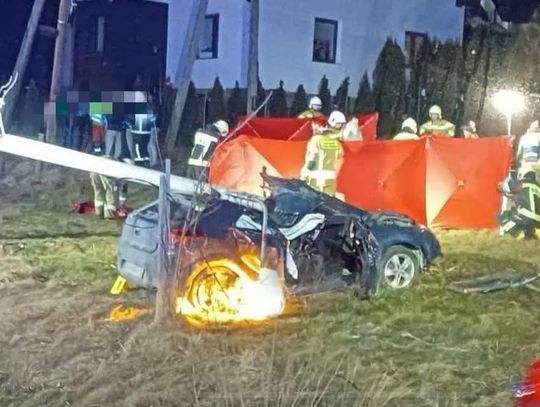 Tragiczny wypadek na DK28 w Dobrej. Kierowca zginął na miejscu [FOTO]