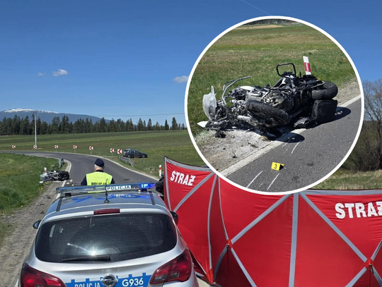 Jabłonka, śmiertelny wypadek, wypadek motocyklisty, tragedia z udziałem motocyklisty, Małopolska alarmowo, Orawa, powiat nowy targ