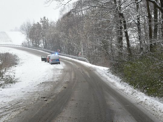 Na zdjęciu jedna z kolizji na terenie miejscowości Polanka Wielka