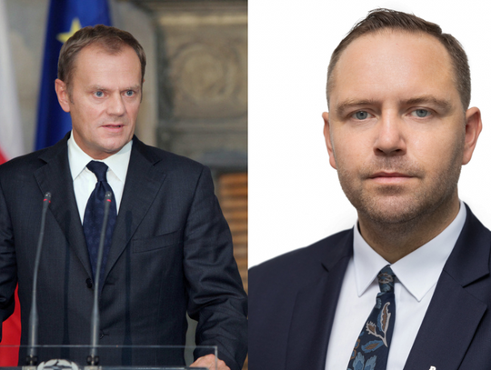 Premier Donald Tusk i kandydat na prezydenta Karol Nawrocki.