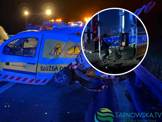 Dębica, Tarnów, autostrada a4, wypadek, kolizja, kierowca z Ukrainy, na sygnale, autostrada zablokowana