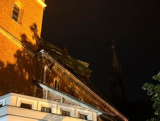 Bazylika Mniejsza w Trzebini, nawałnice w Małopolsce, Trzebinia, wiatr, wichura, załamanie pogody