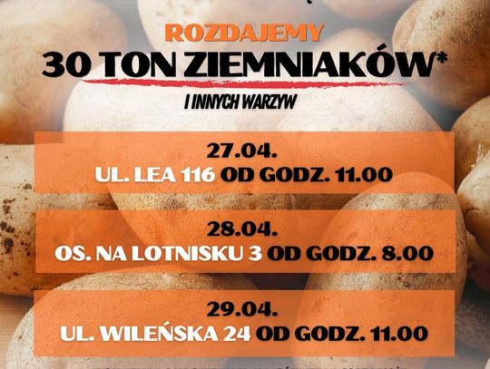 Zróbmy Sobie Kraków, Łukasz Wantuch, Pasjonaci, akcja charytatywna, darmowe ziemniaki, akcja rozdawania ziemniaków