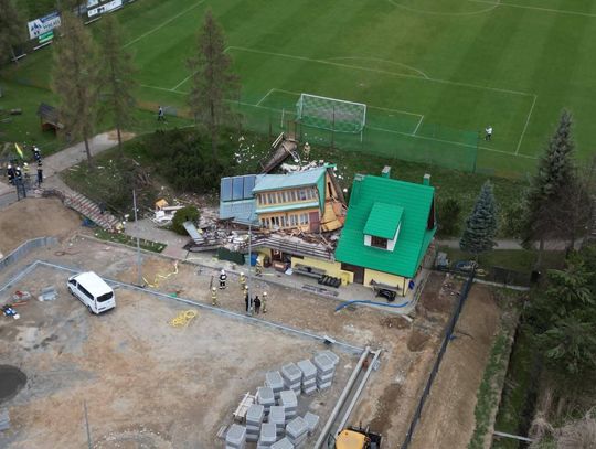 Maniowy, wybuch gazu w maniowach, Lubań Maniowy, wybuch na stadionie, wybuch gazu w budynku klubowym, gmina Czorsztyn