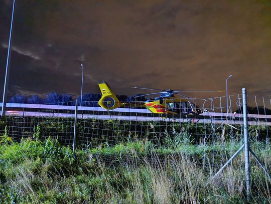 Wypadek na A4 pod Niepołomicami. Lądował śmigłowiec LPR