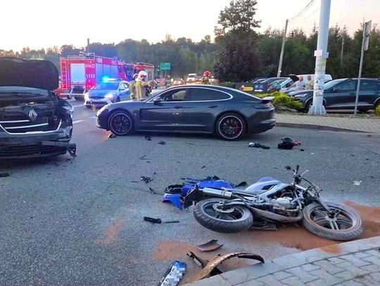 Wypadek na DK75 w Czchowie. Motocyklista trafił do szpitala