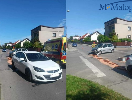Wypadek na Jaracza w Tarnowie! Zderzenie dwóch aut, jedna osoba w szpitalu – zobacz szczegóły! Zdjęcie z wypadku