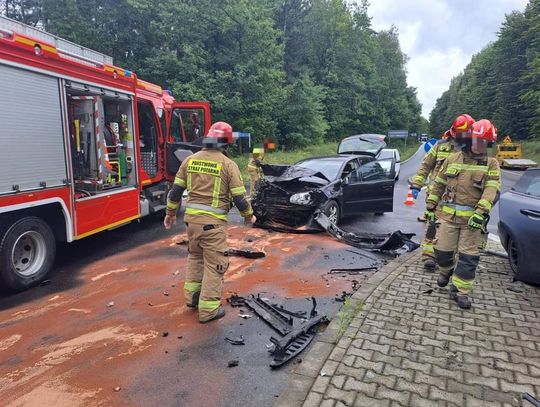 Na zdjęciu miejsce wypadku na obwodnicy Olkusza