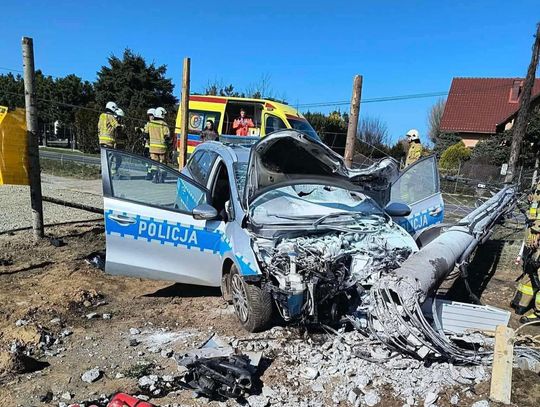 Biórków Mały, Proszowice, powiat proszowicki, akcja ratunkowa, na sygnale, radiowóz policji, wypadek radiowozu policji