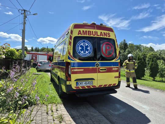 wypadek rowerzysta Brody, wypadek Brody powiat wadowicki, rowerzysta w szpitalu Brody, Brody wypadek drogowy, akcja ratunkowa Brody