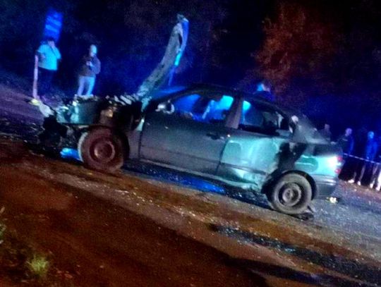 Rozbity samochód po wypadku w Wawrzeńczycach