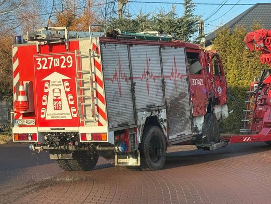 Skawina, OSP Borek Szlachecki, na sygnale, akcja ratunkowa, akcja ratownicza, wypadek, wypadek samochodowy