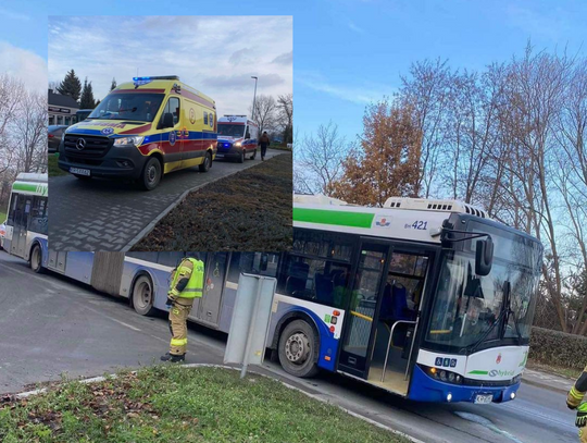 Wypadek z udziałem autobusu MPK na ulicy Okulickiego w Krakowie [FOTO]