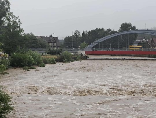 Witów, Biały Dunajec, Leśnica, Poronin, Kościelisko, stan alarmowy, ulewne deszcze, powiat tatrzański