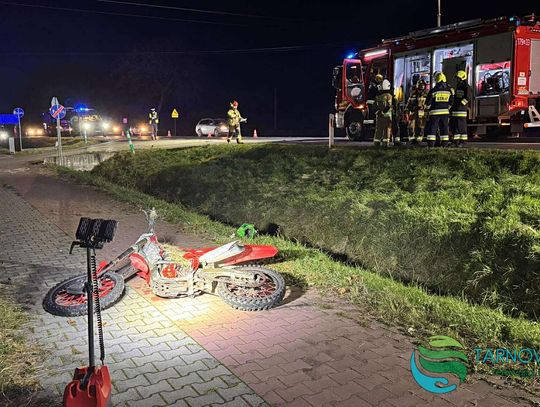 Podgórska Wola, powiat Tarnowski, gmina Skrzyszów, wypadek motocyklisty, akcja ratunkowa, akcja ratownicza