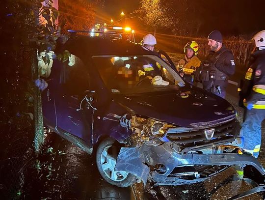 Na zdjęciu poniedziałkowe zderzenie w Bibicach