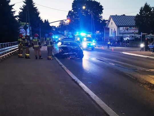 Zderzenie motocykla z autem w Dąbrowie Tarnowskiej. Motocyklista w szpitalu