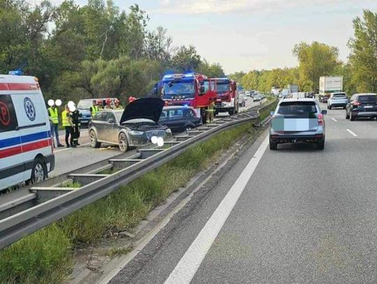 Zderzenie na autostradzie A4 przy zjeździe na Skawinę [FOTO]