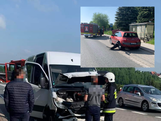 Zderzenie samochodów na trasie Kraków-Olkusz w Przegini [FOTO]