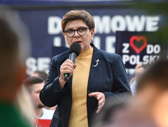 Beata Szydło podczas ogłaszania małopolskich list Zjednoczonej Prawicy